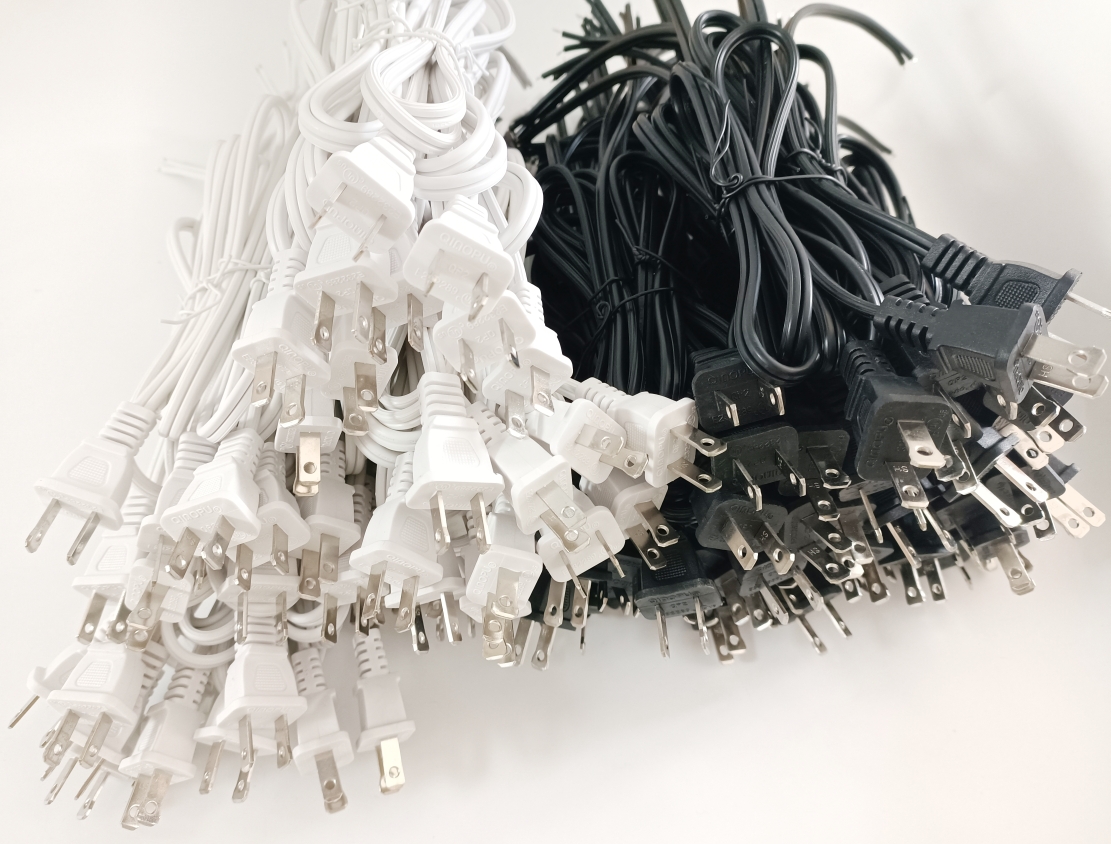 US 2pin plug cord white