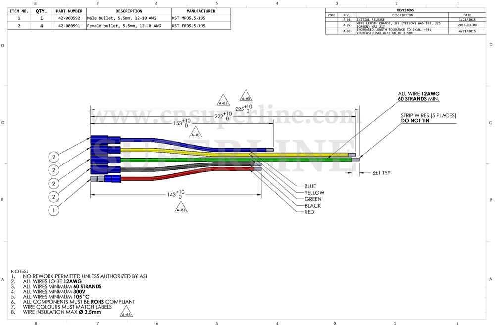 12AWG Wire Harness datasheet